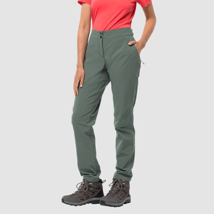 Pantalón Ciclismo Jack Wolfskin Gradient Mujer Verdes Mexico-8573496